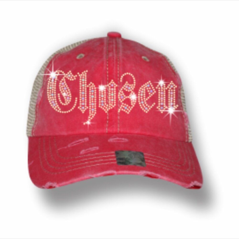 CHOSEN Cap with Rhinestone Design Trucker Hat